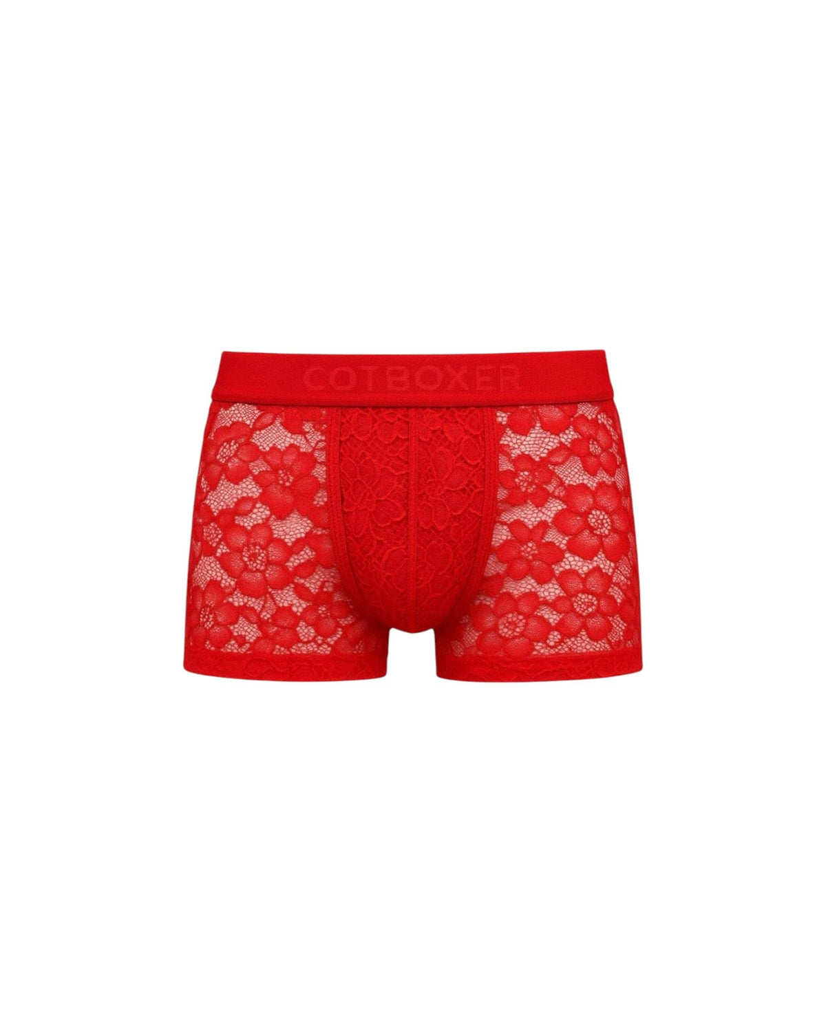 Dantelli Erkek Boxer / Kırmızı
