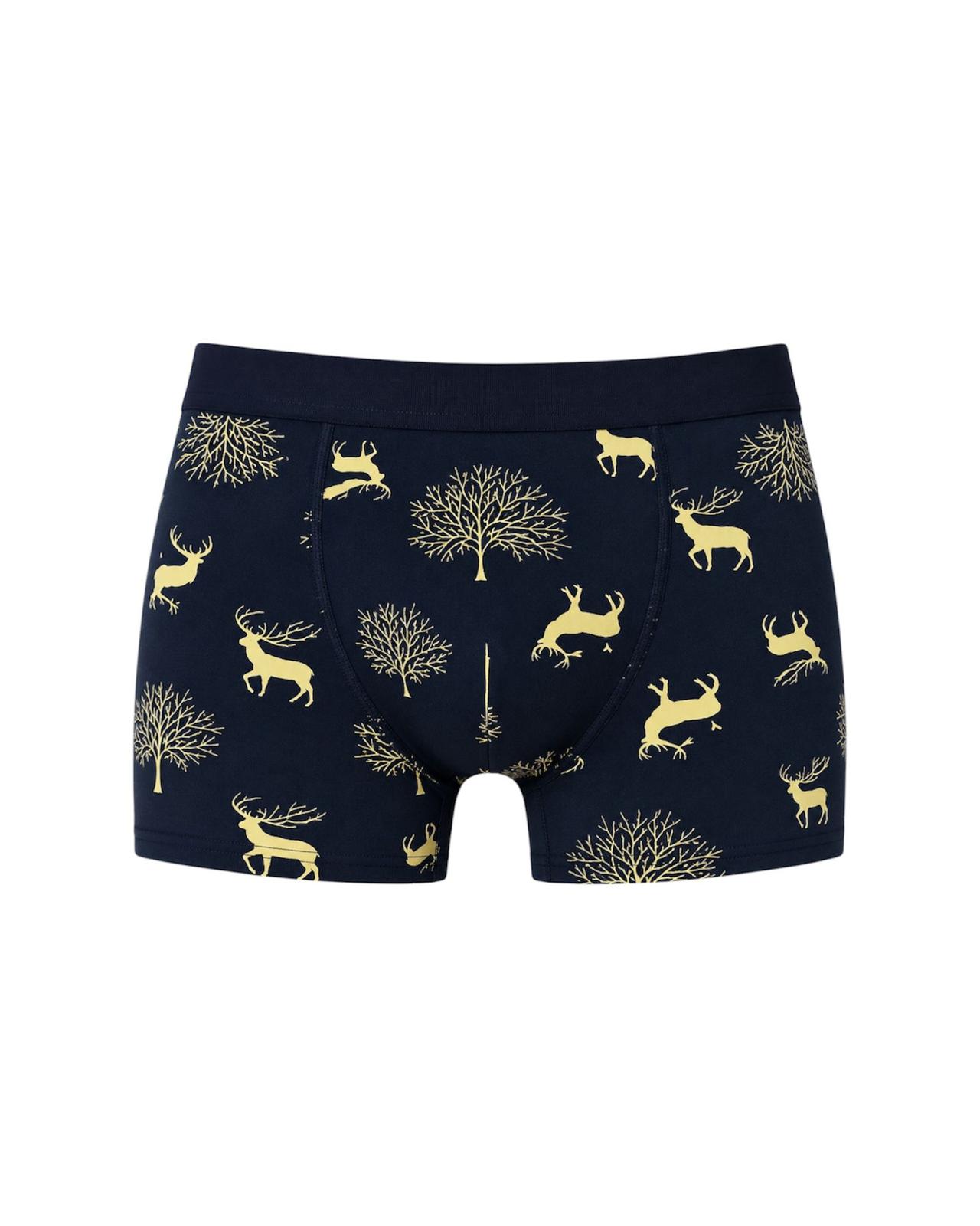 Tasarım Pamuk Boxer / Lacivert Geyik