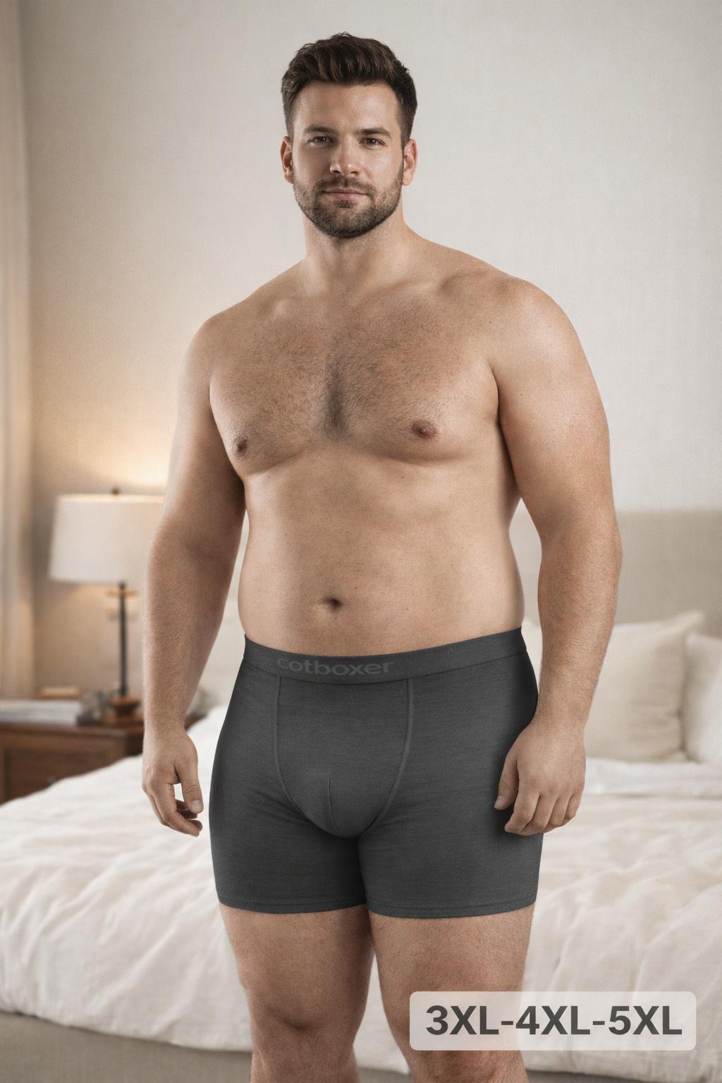 Confort Plus Modal Büyük Beden Erkek Boxer / Füme