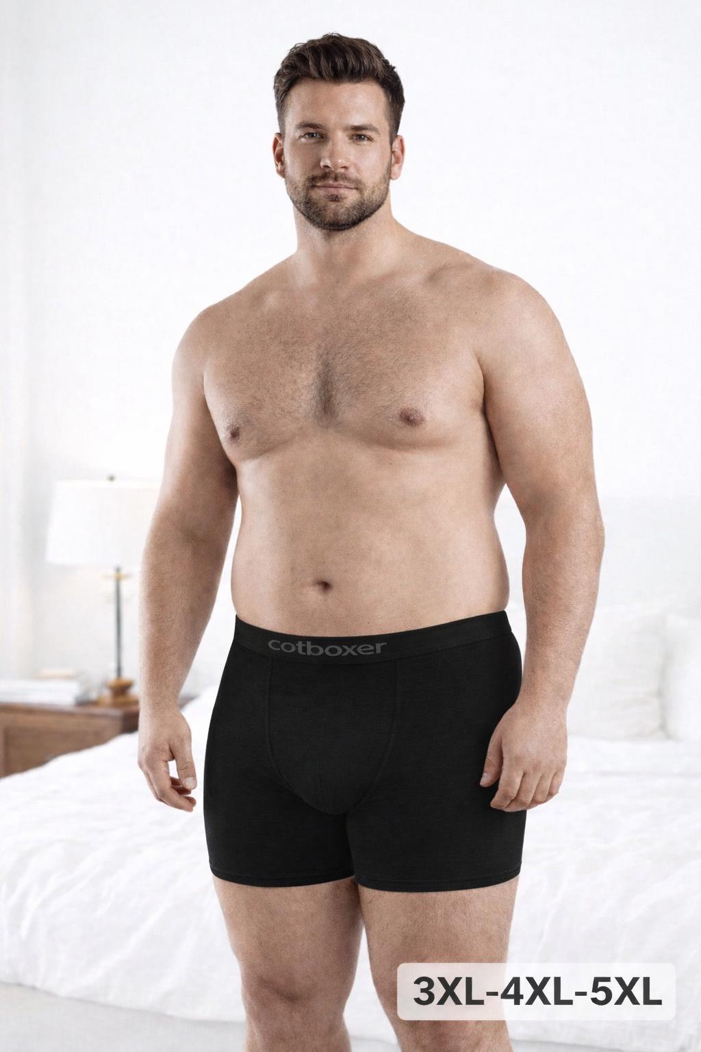 Confort Plus Modal Büyük Beden Erkek Boxer / Siyah