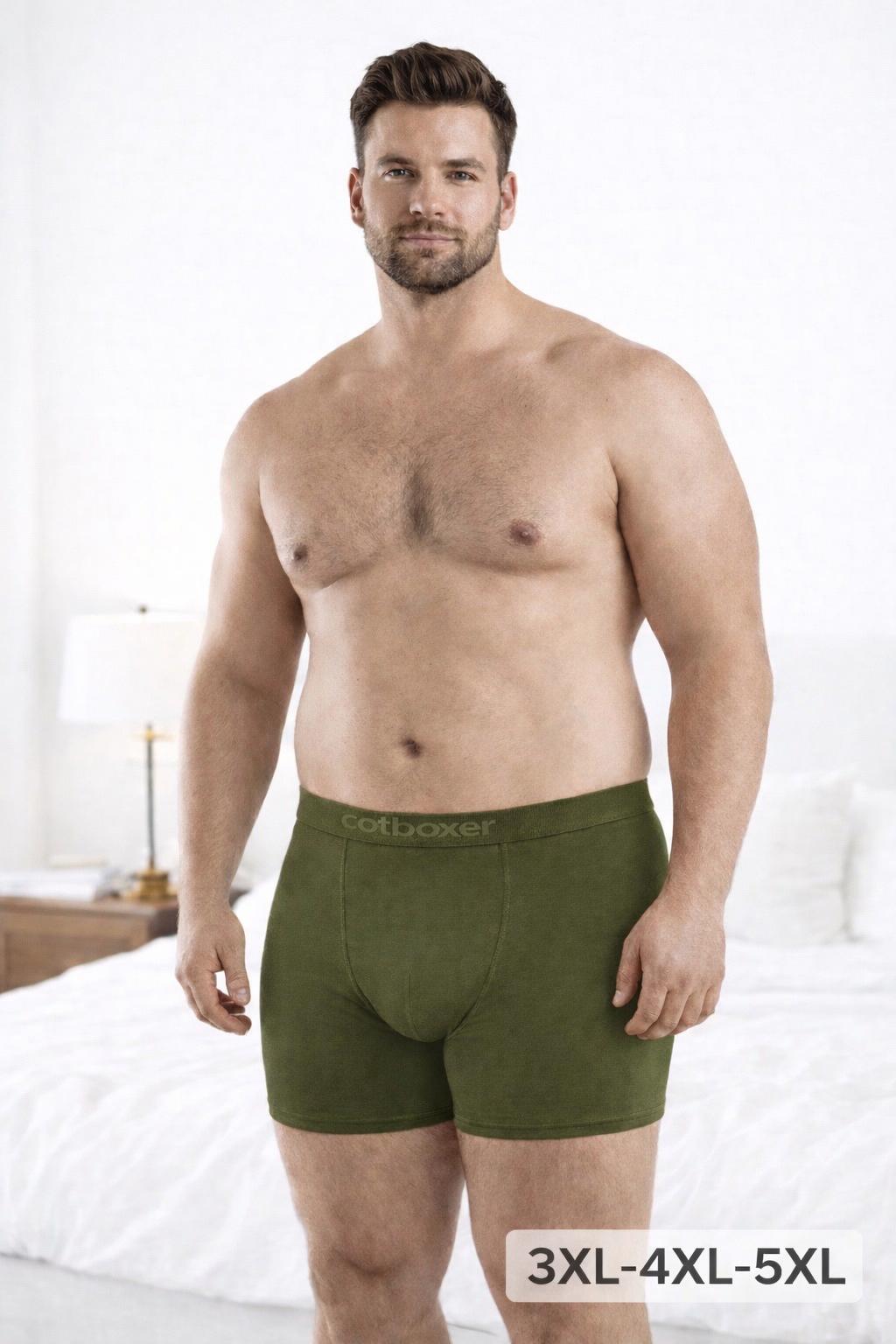 Confort Plus Modal Büyük Beden Erkek Boxer / Haki