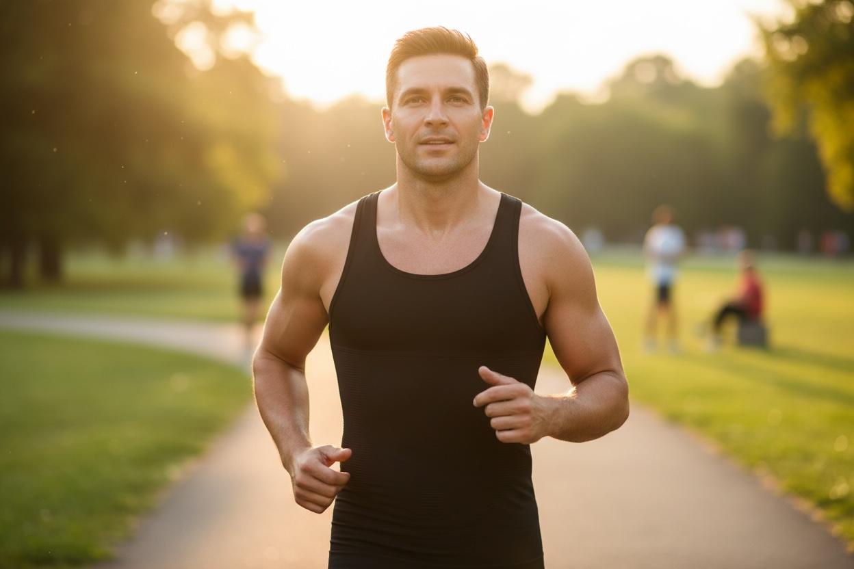 Mikrofiber Erkek Atlet – Toparlayıcı Korse Atlet (Göğüs & Karın Destekli)