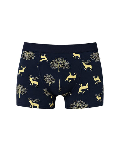 Tasarım Pamuk Boxer / Lacivert Geyik